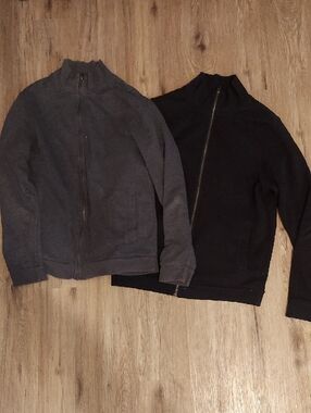 Target Men's Zip-Up Mock Neck Sweater Jacket - Charcoal Gray and Black